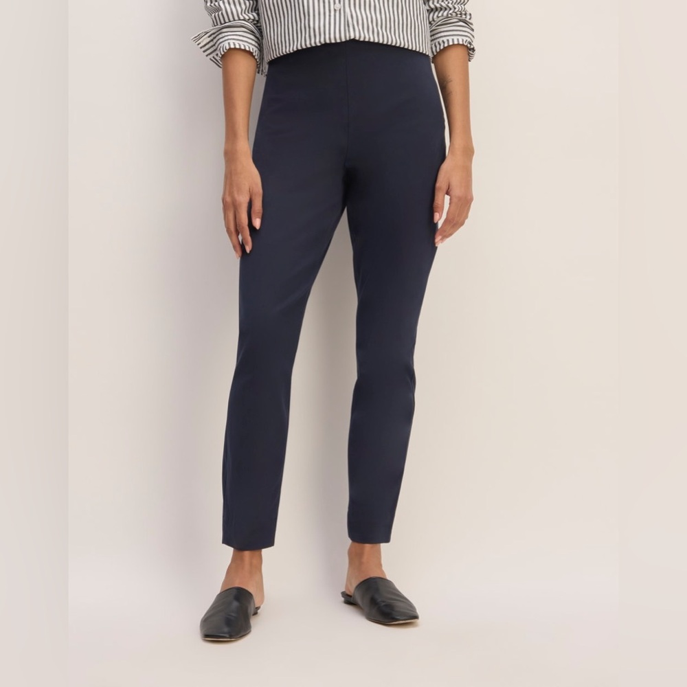 Everlane The bi-stretch work pant‎ navy blue side zipper women’s size 10